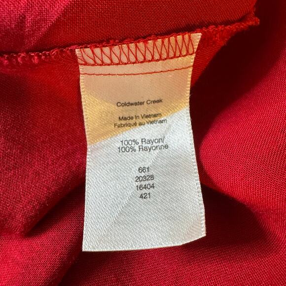 Coldwater Creek Plus Size 3X Red Christmas Tree Print Pullover Tunic Blouse - Picture 8 of 8